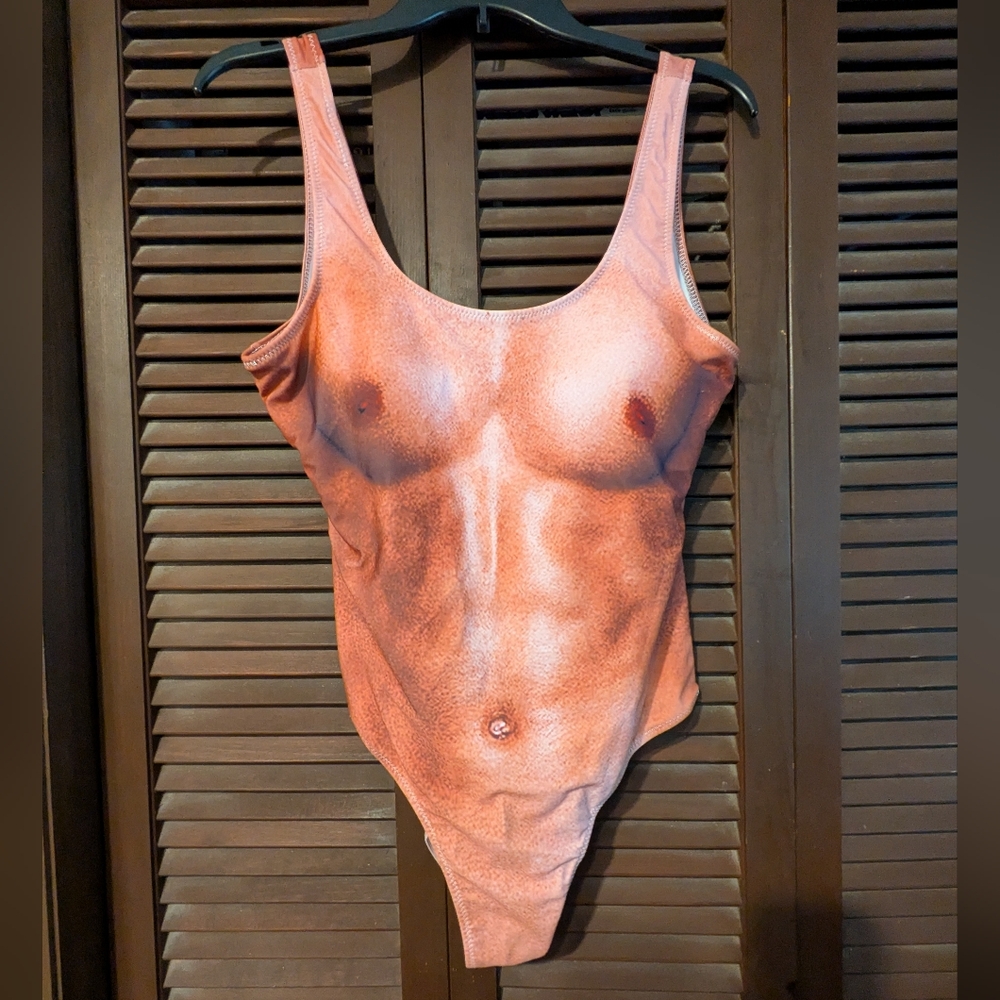 Sexy Muscle Print One-Piece Swimsuit